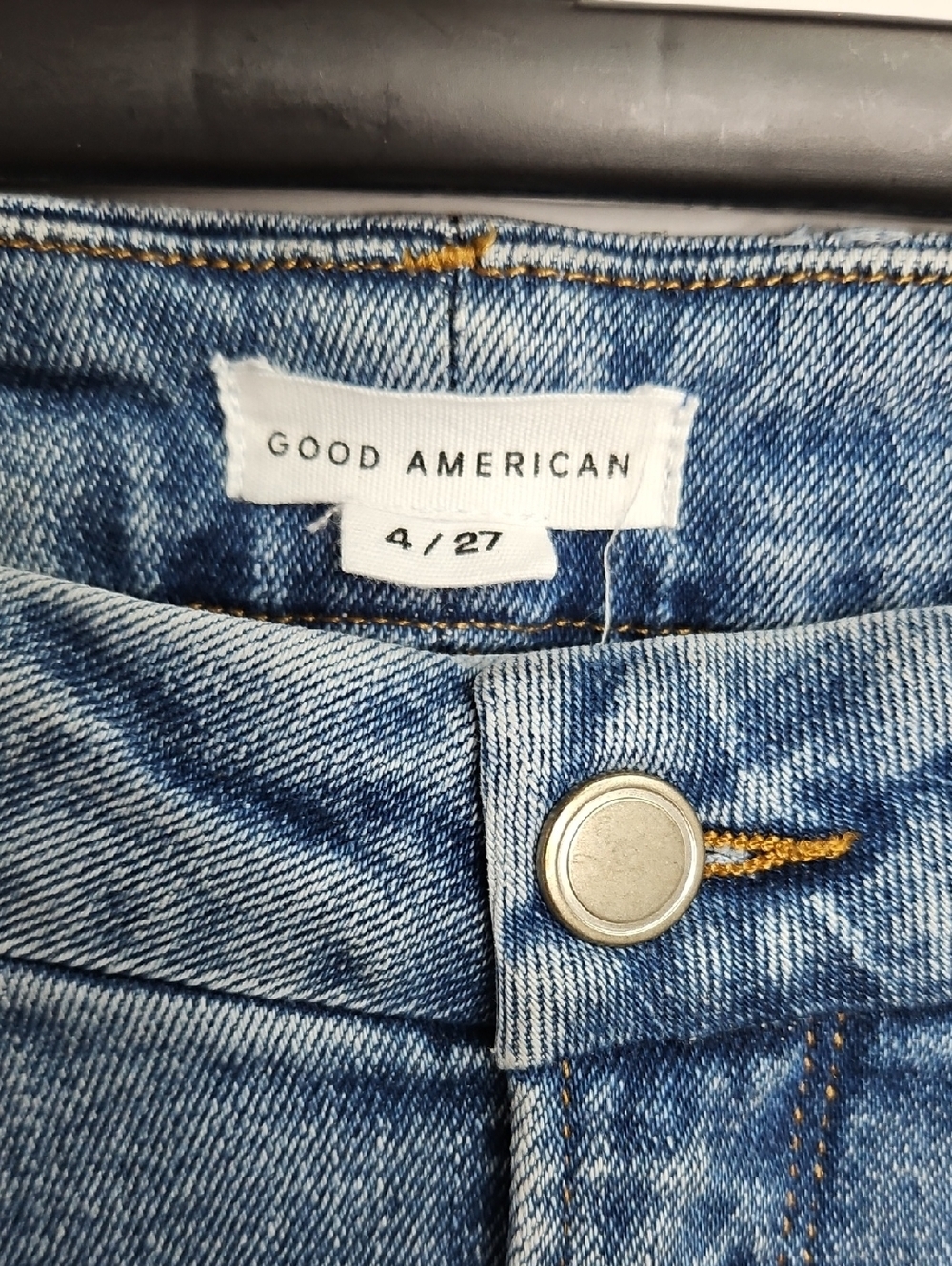 Good American Good Legs Straight Jean Sz 4 (27) Distressed Hem - Picture 3 of 7